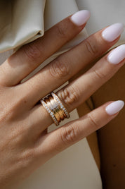 Bague BVLGARI "Bzero1" en or rose 18k et diamants